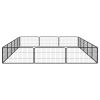 16-Panel Dog Playpen Black 39.4"x19.7" Powder-coated Steel